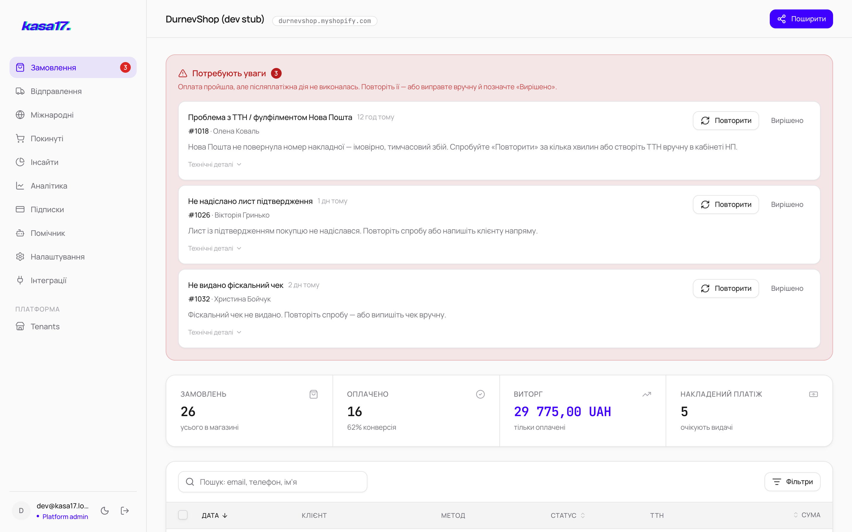 Замовлення під контролем